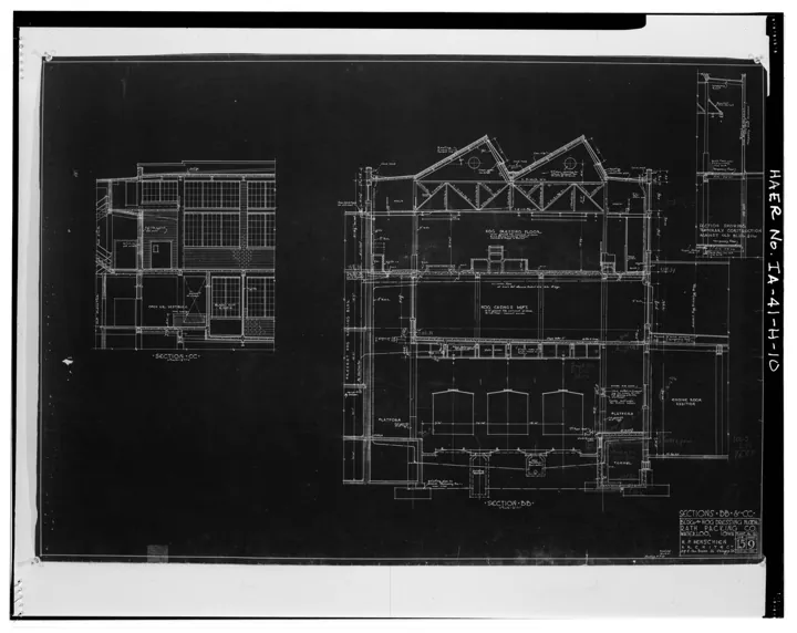 Photo d’origine : Un plan d’architecte (tirage cyanotype)