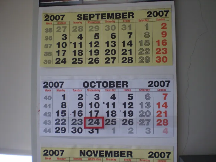 Photo d’origine : Un calendrier mural