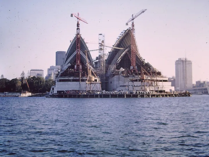 Photo d’origine : L'opéra de Sydney en construction, milieu des années 1960